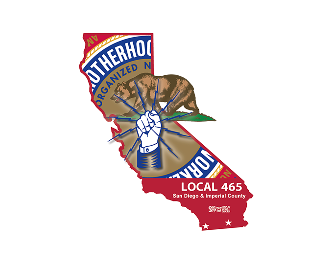 IBEW 465 CALIFORNIA STICKER IBEW465 MERCH